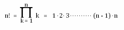 Formula calcolo fattoriale